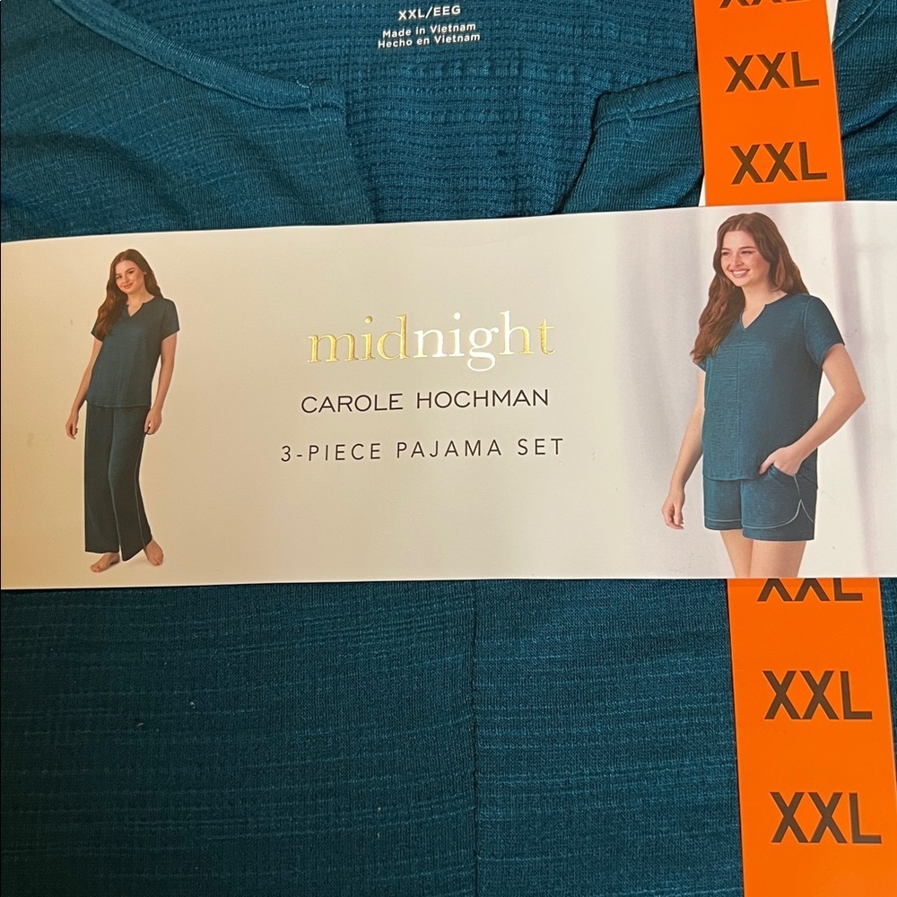 NWT Carole Hochman Midnight Women's 3-piece green PJ Set S‎ M L XL XXL - Picture 8 of 8
